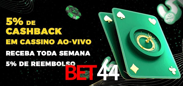 Promoções do cassino ao Vivo Bet44